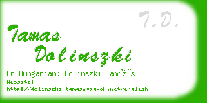 tamas dolinszki business card
